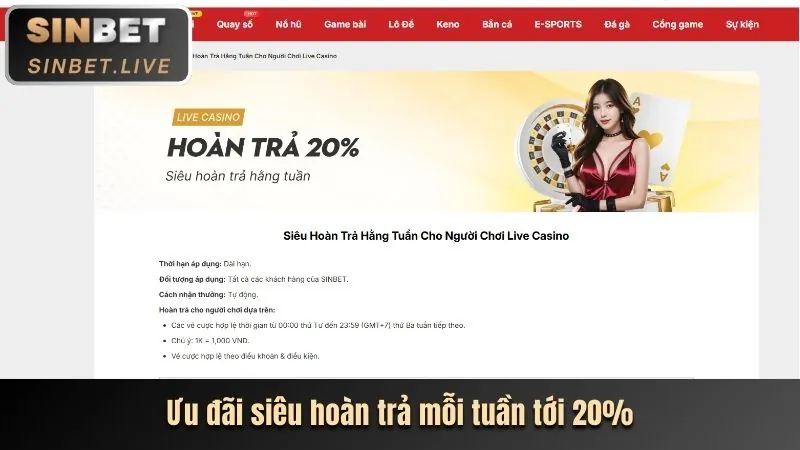 Thưởng nạp lại hàng tuần